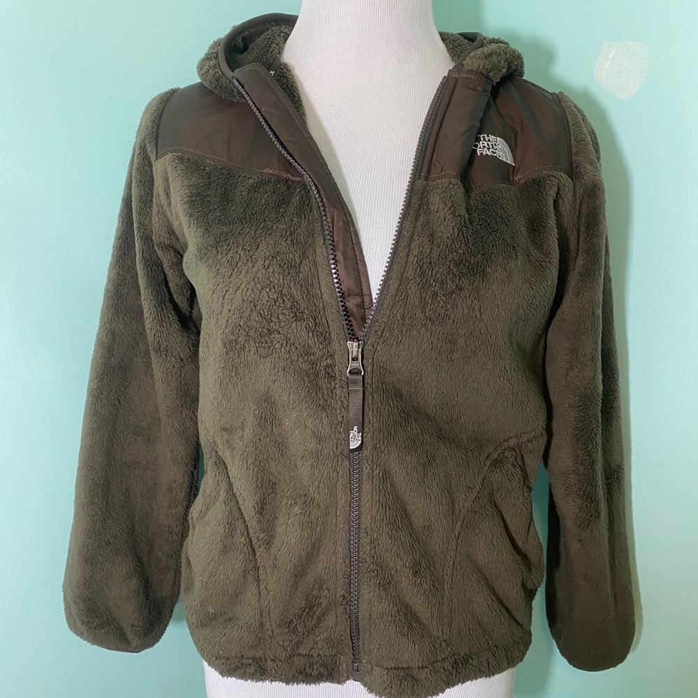 Girls Brown North Face Fuzzy Jacket
